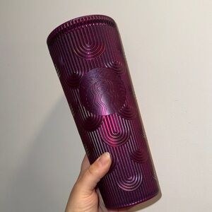 2024 RARE Starbucks Iridescent Purple Pearl Scallop-Textured Cold Tumbler -Venti
